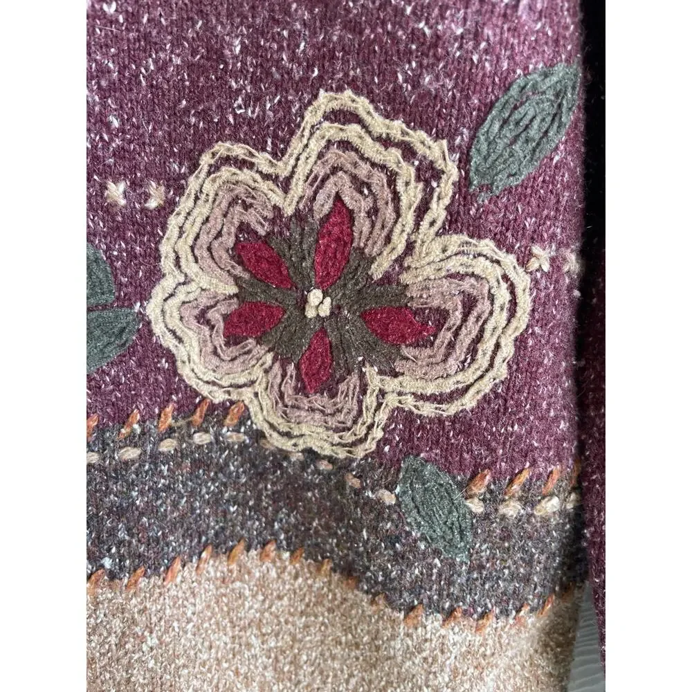 Allison Daley Floral Sweater Small knit
